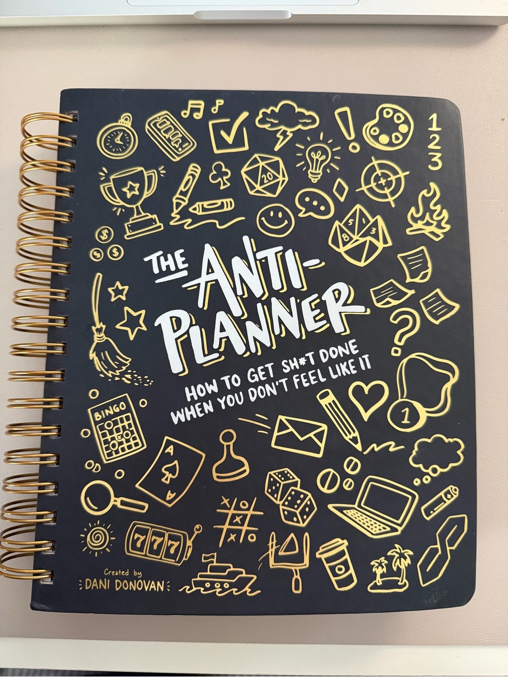 The Anti-Planner Hardcover Spiral Notebook - Black & Gold - Opened but NEW!